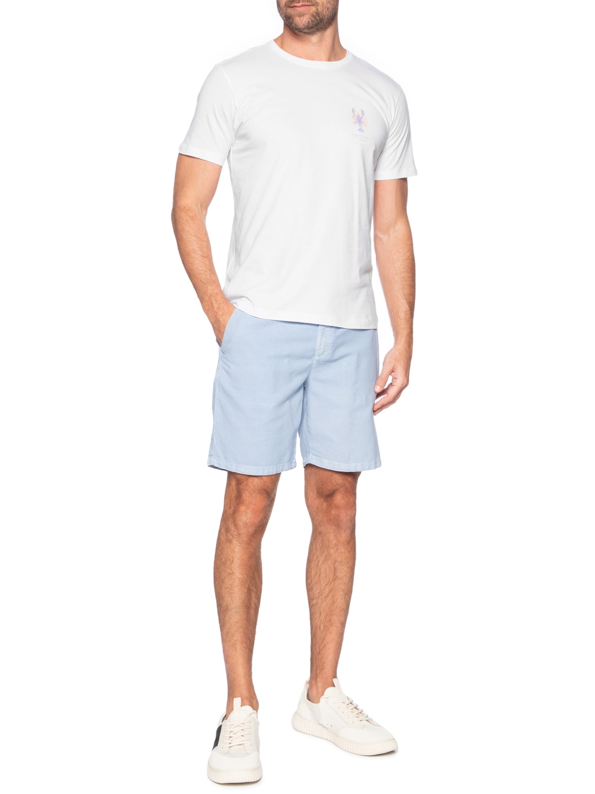 Camiseta Masculina Aquarela Lagosta Branco Pineapple