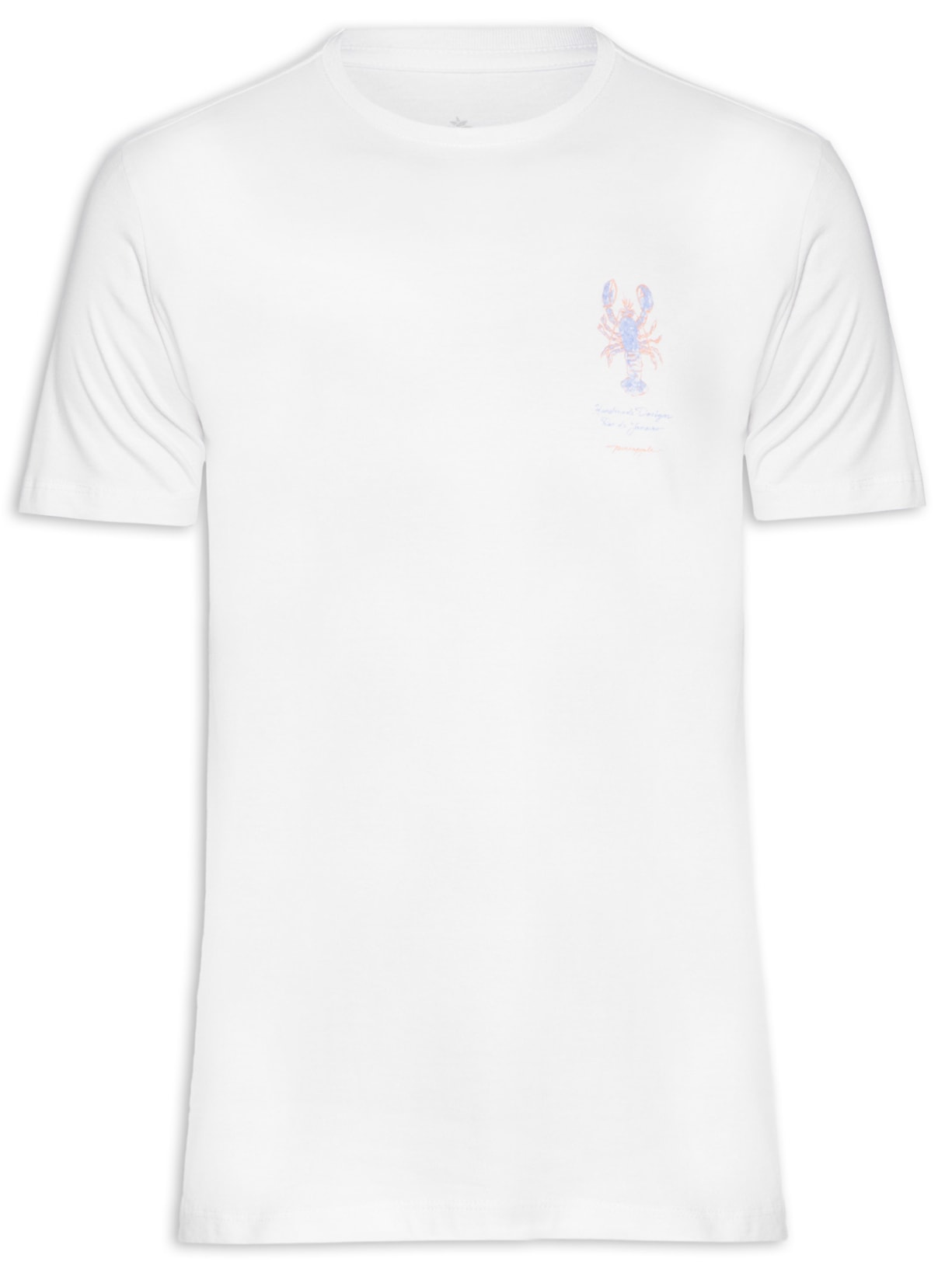 Camiseta Masculina Aquarela Lagosta Branco Pineapple