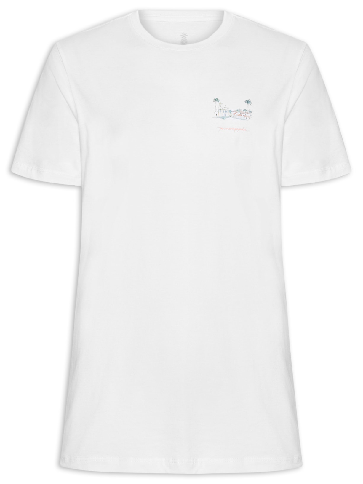 Camiseta Masculina Aquarela Paraty Branco Pineapple