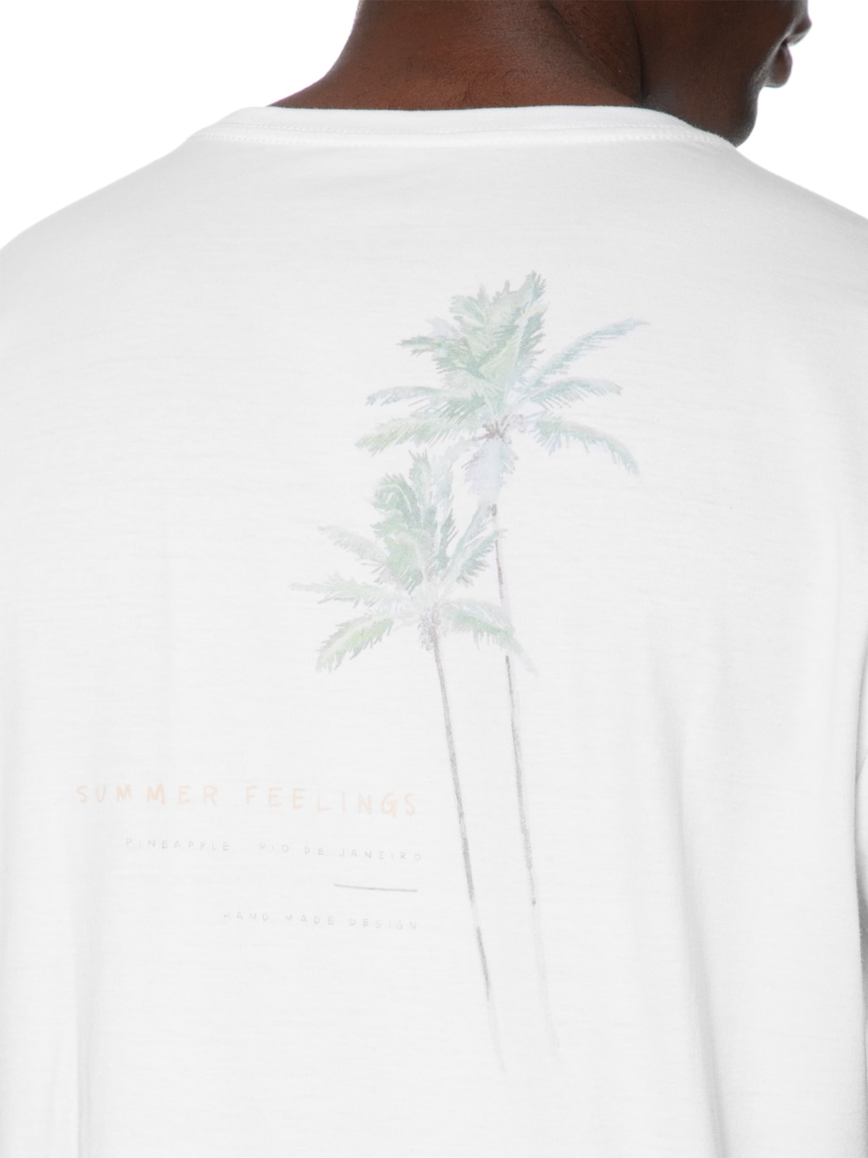 Camiseta Masculina Aquarela Summer Branco Pineapple