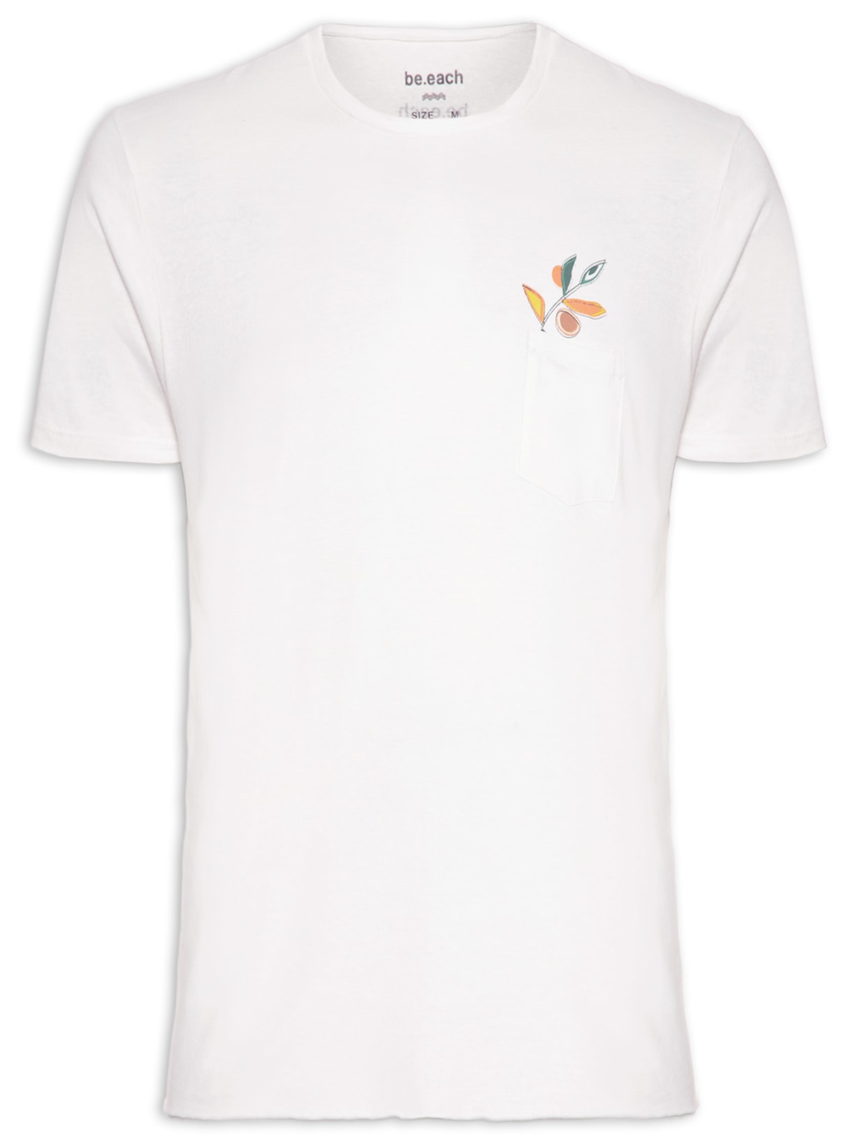 Camiseta Masculina Areal Flor Bolso - Off White