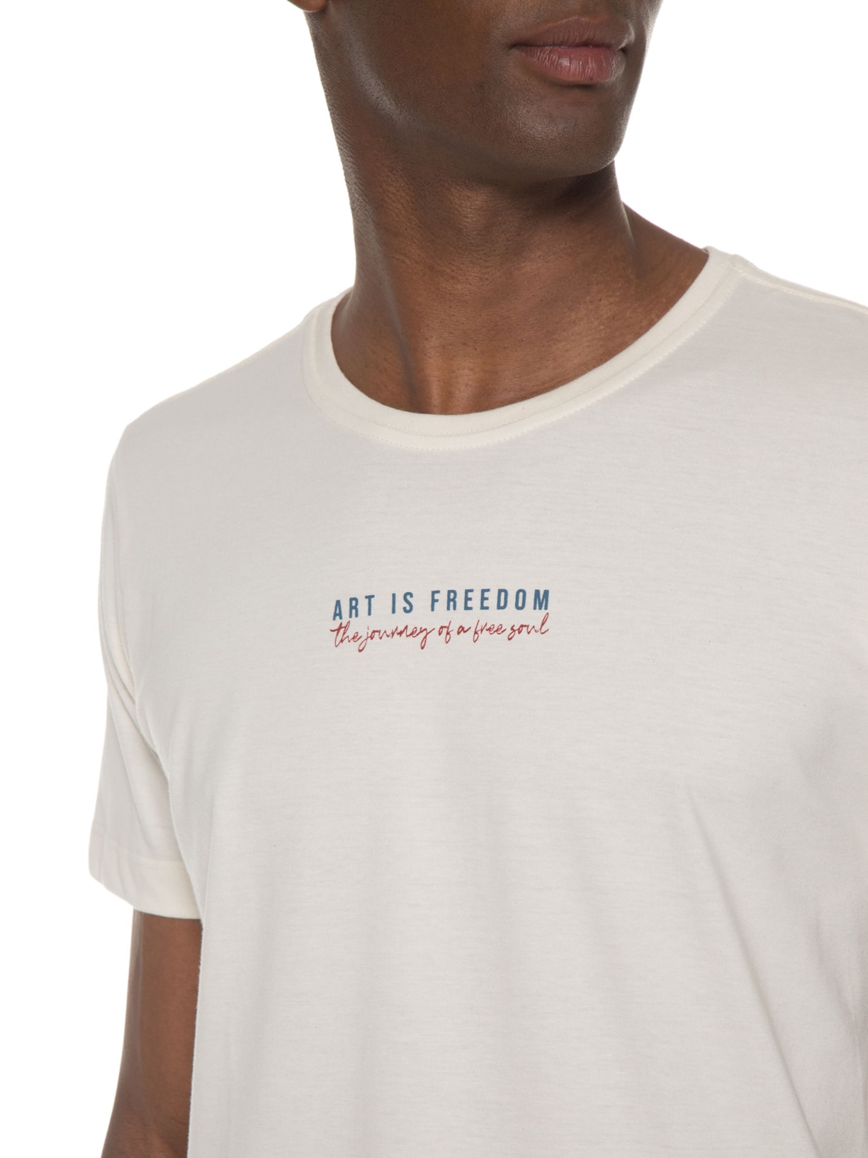 Camiseta Masculina Art Is Freedom Natural Off White Urbô