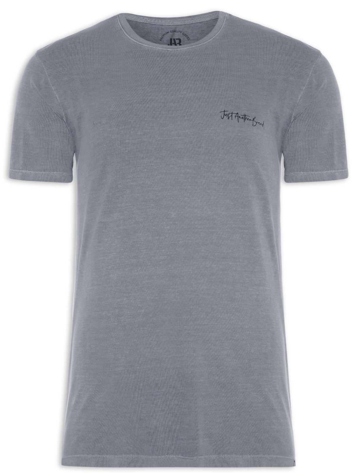 Camiseta Masculina Assinatura Script - Cinza