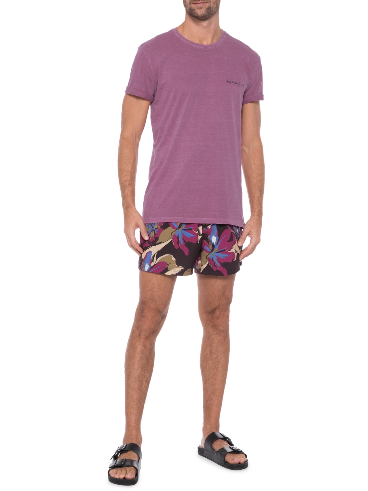 Camiseta Masculina Assinatura Script Roxo Jab