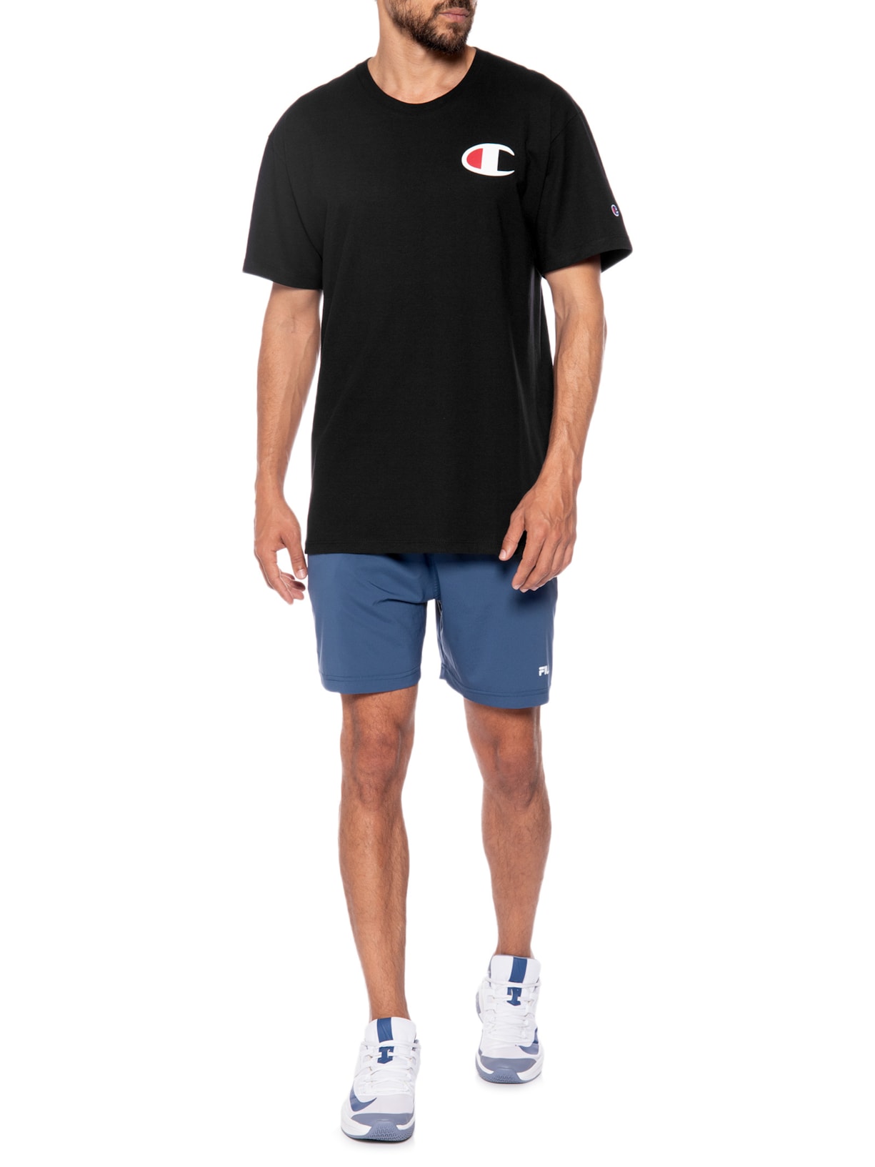 Camiseta Masculina Ath Medium C Logo Ink Preto Champion