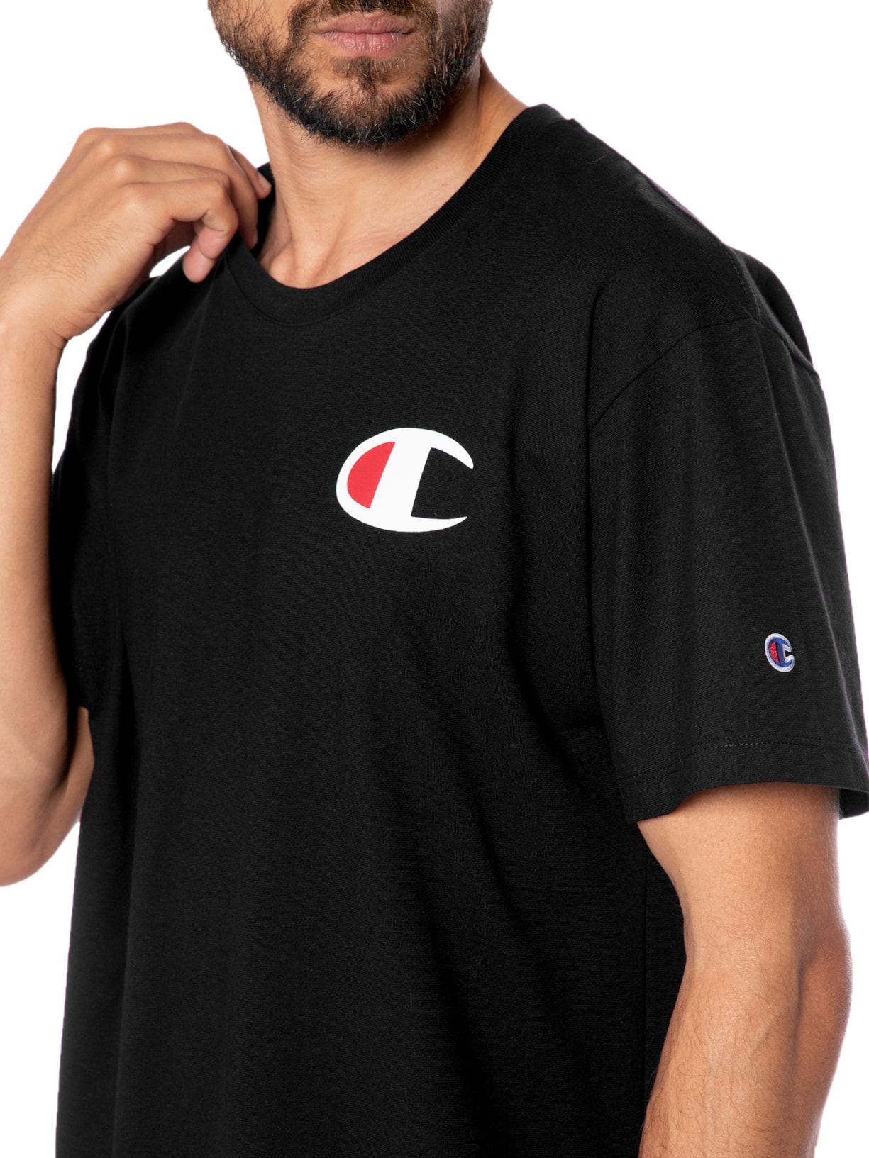 Camiseta Masculina Ath Medium C Logo Ink Preto Champion