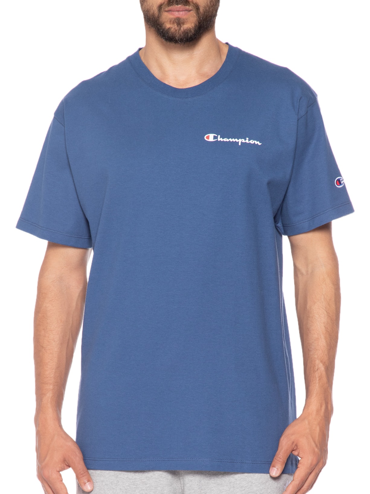 Camiseta Masculina Ath Mini Script Logo Ink Azul Champion