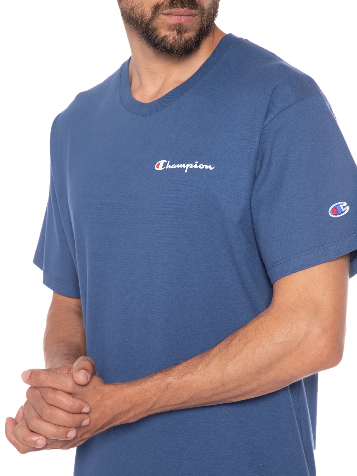 Camiseta Masculina Ath Mini Script Logo Ink Azul Champion