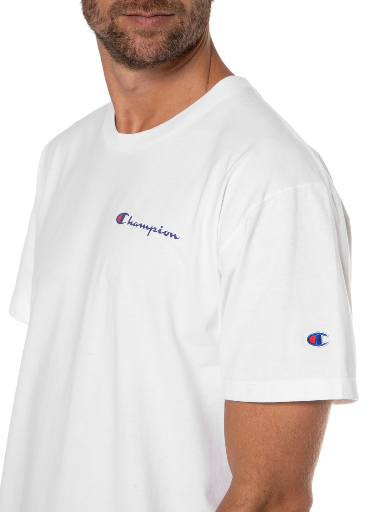Camiseta Masculina Ath Mini Script Logo Ink Branco Champion