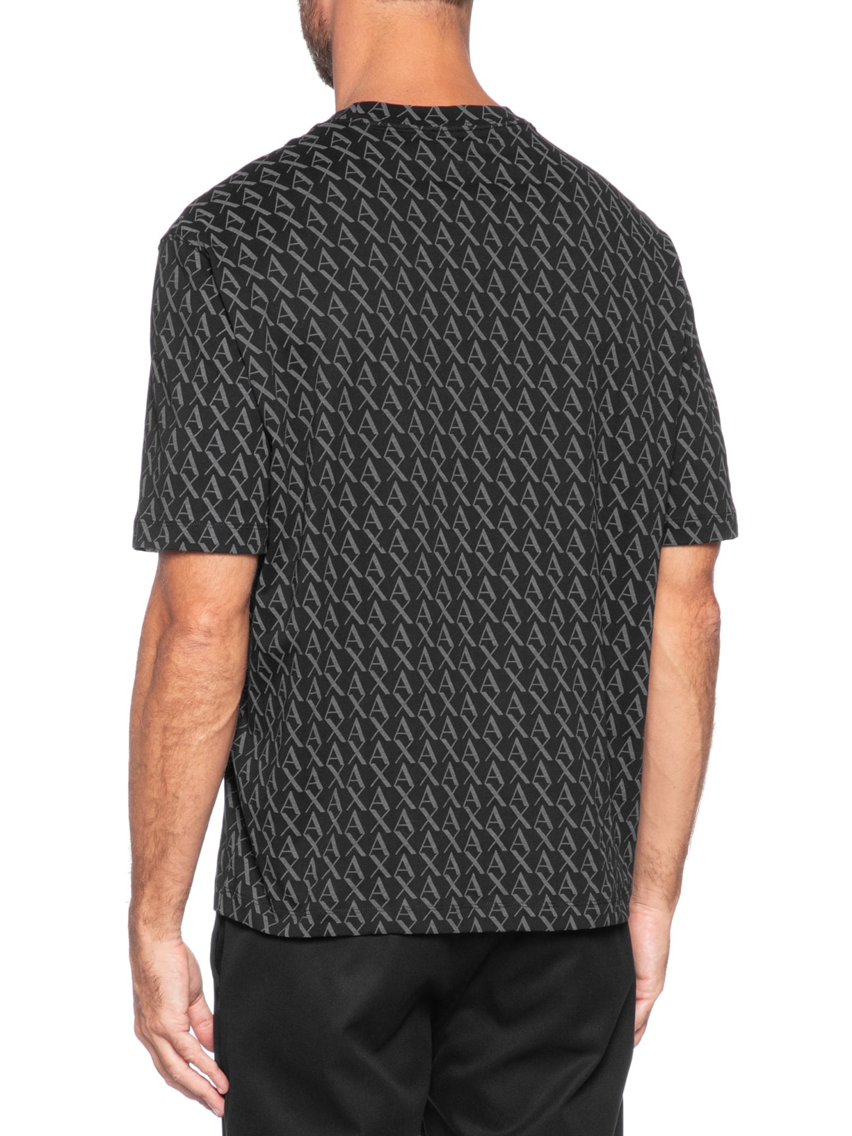 Camiseta Masculina AX Monograma Preto Armani Exchange
