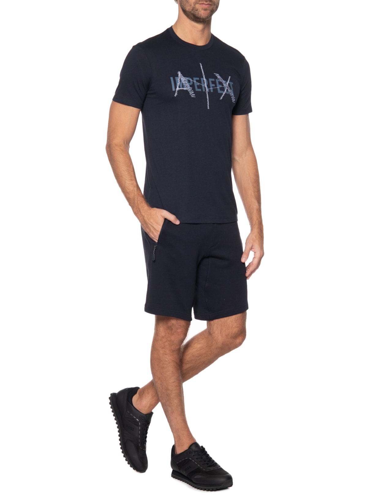 Camiseta Masculina Azul Armani Exchange