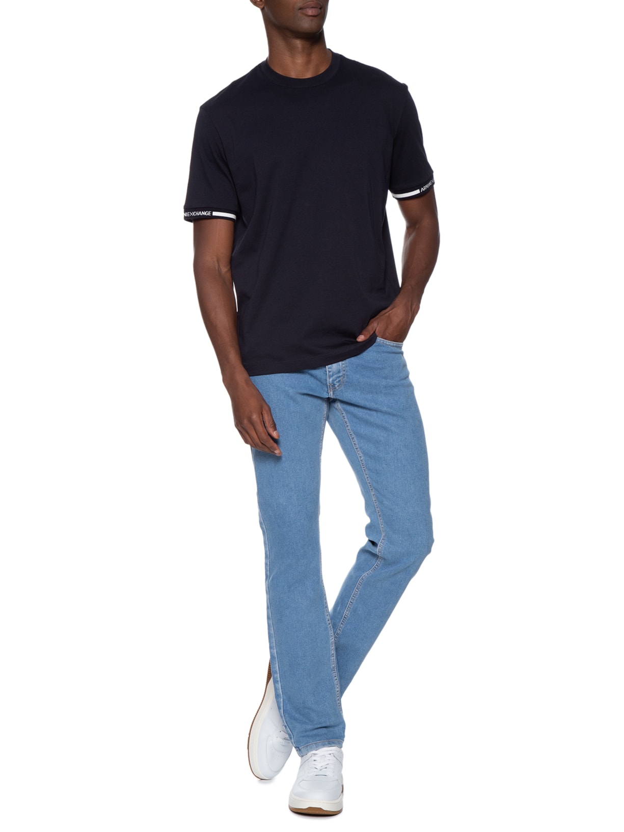 Camiseta Masculina Azul Armani Exchange