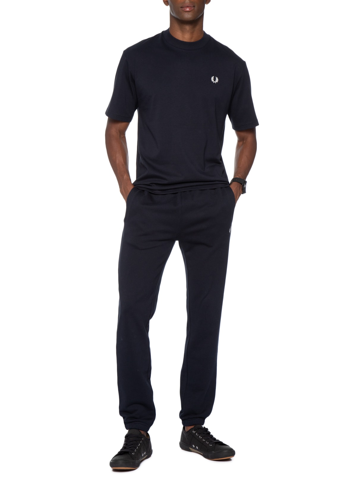 Camiseta Masculina Back Print Fred Perry Text Azul Fred Perry