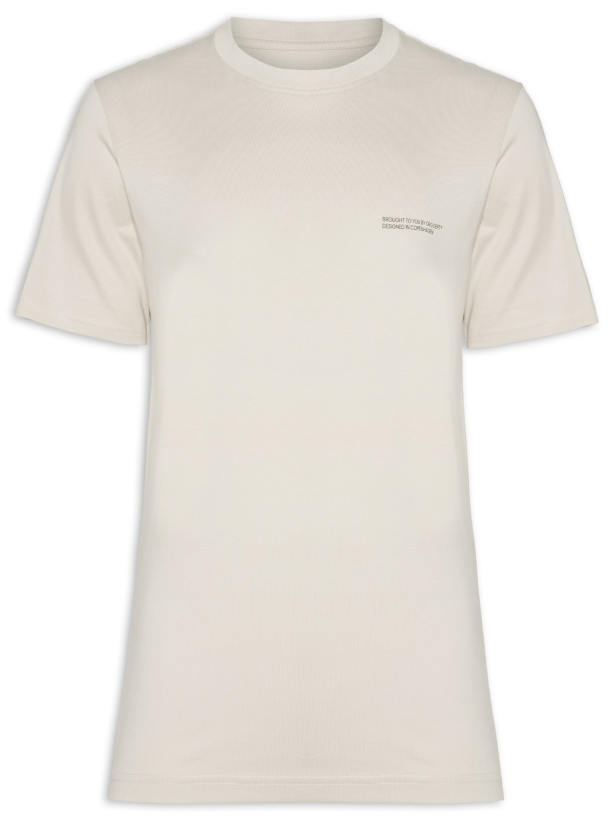 Camiseta Masculina Back Print Gola Careca Em Algodão - Bege