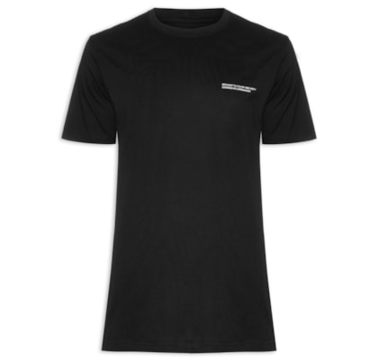 Camiseta Masculina Back Print Gola Careca Em Algodão - Preto 