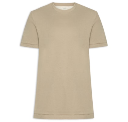 Camiseta Masculina Back Rustic Embroidered Mc - Bege