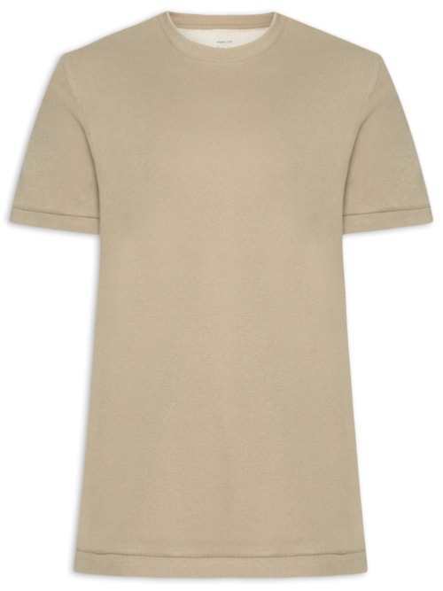 Camiseta Masculina Back Rustic Embroidered Mc - Bege