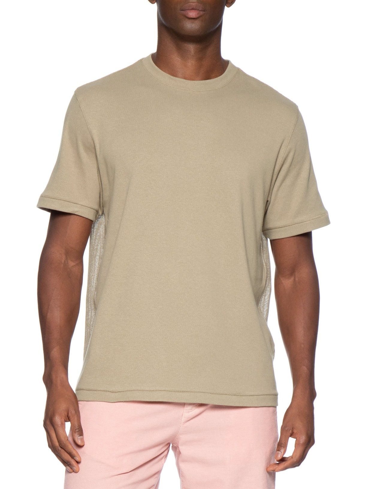 Camiseta Masculina Back Rustic Embroidered Mc Bege Osklen