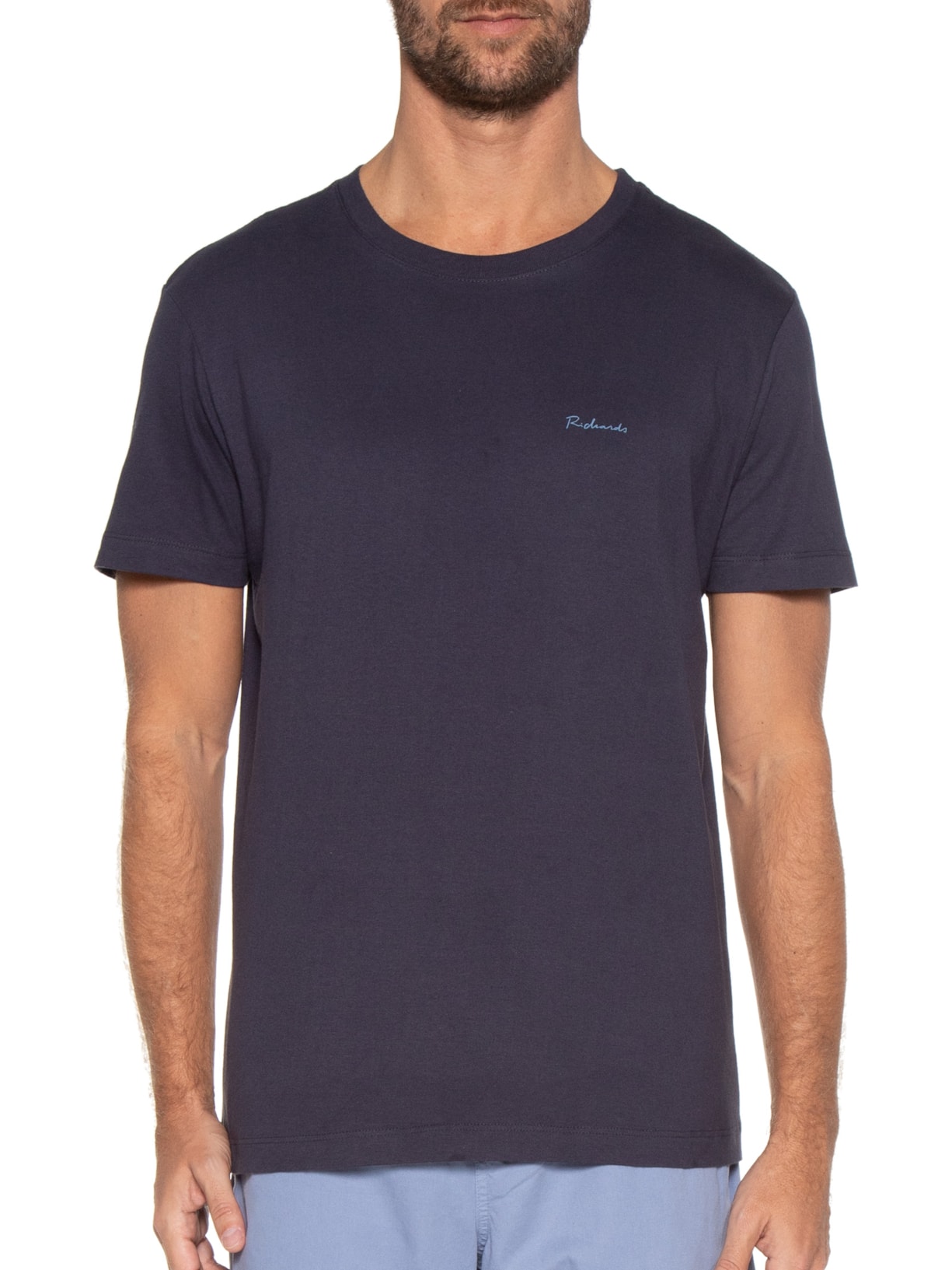 Camiseta Masculina Basic Fabric Dye Azul Richards