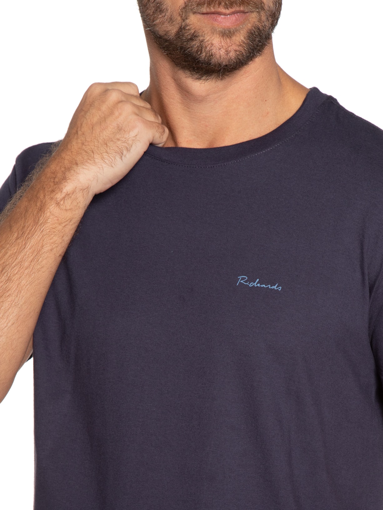 Camiseta Masculina Basic Fabric Dye Azul Richards