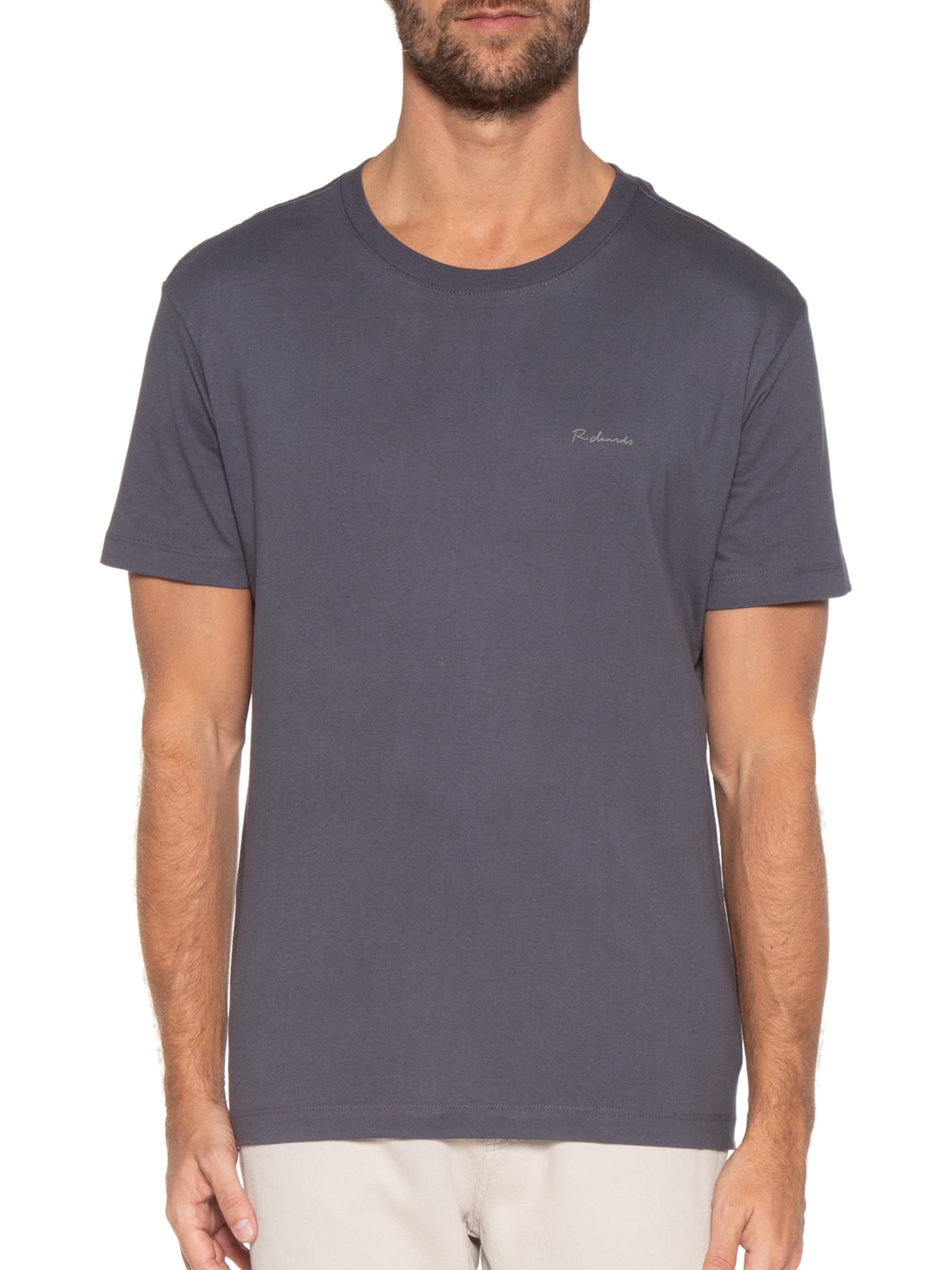 Camiseta Masculina Basic Fabric Dye Cinza Richards