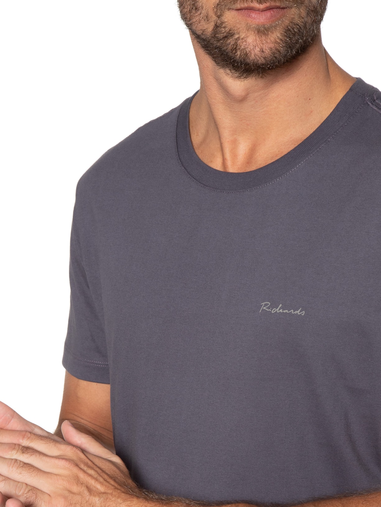 Camiseta Masculina Basic Fabric Dye Cinza Richards