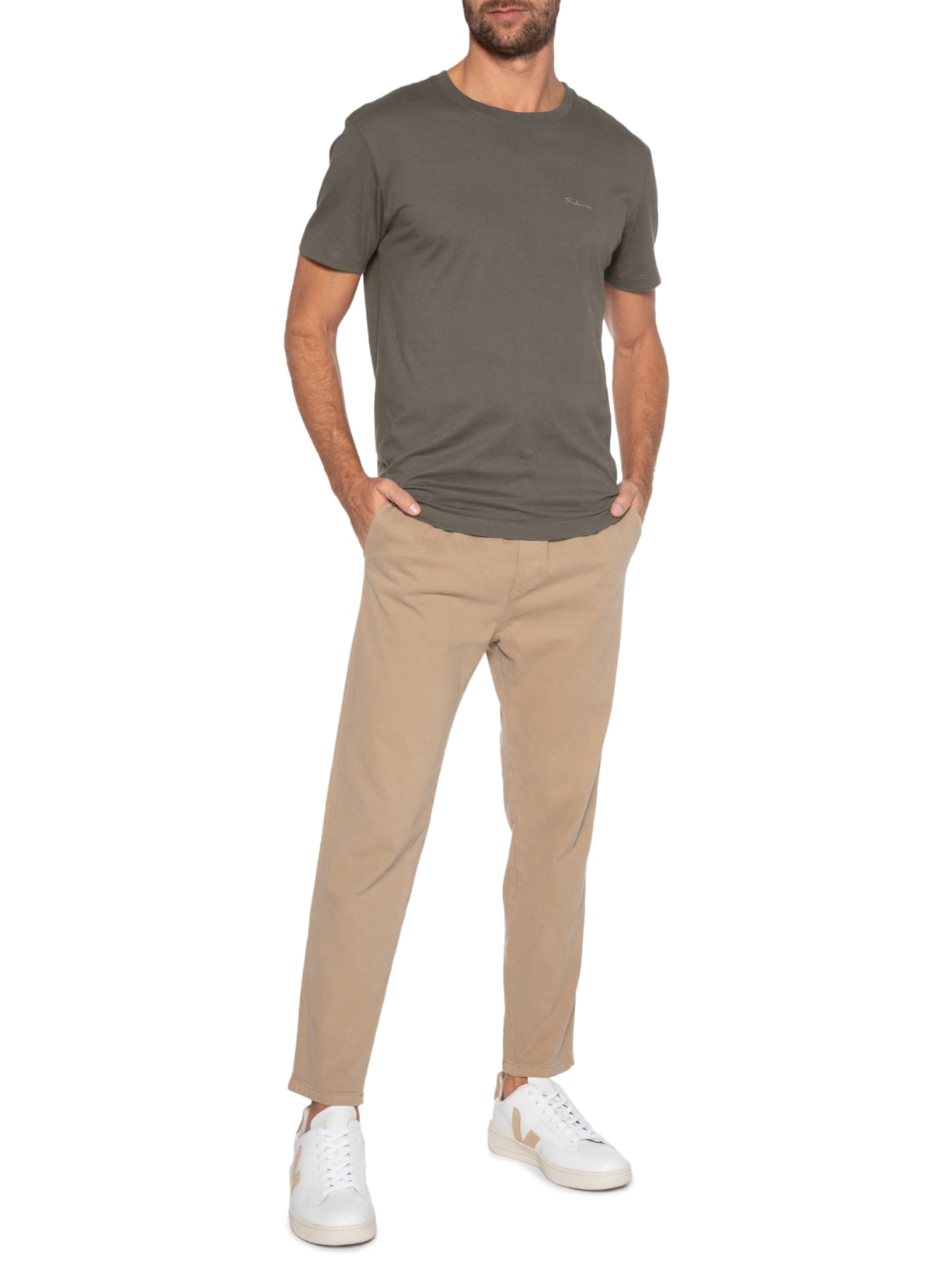 Camiseta Masculina Basic Fabric Dye Marrom Richards