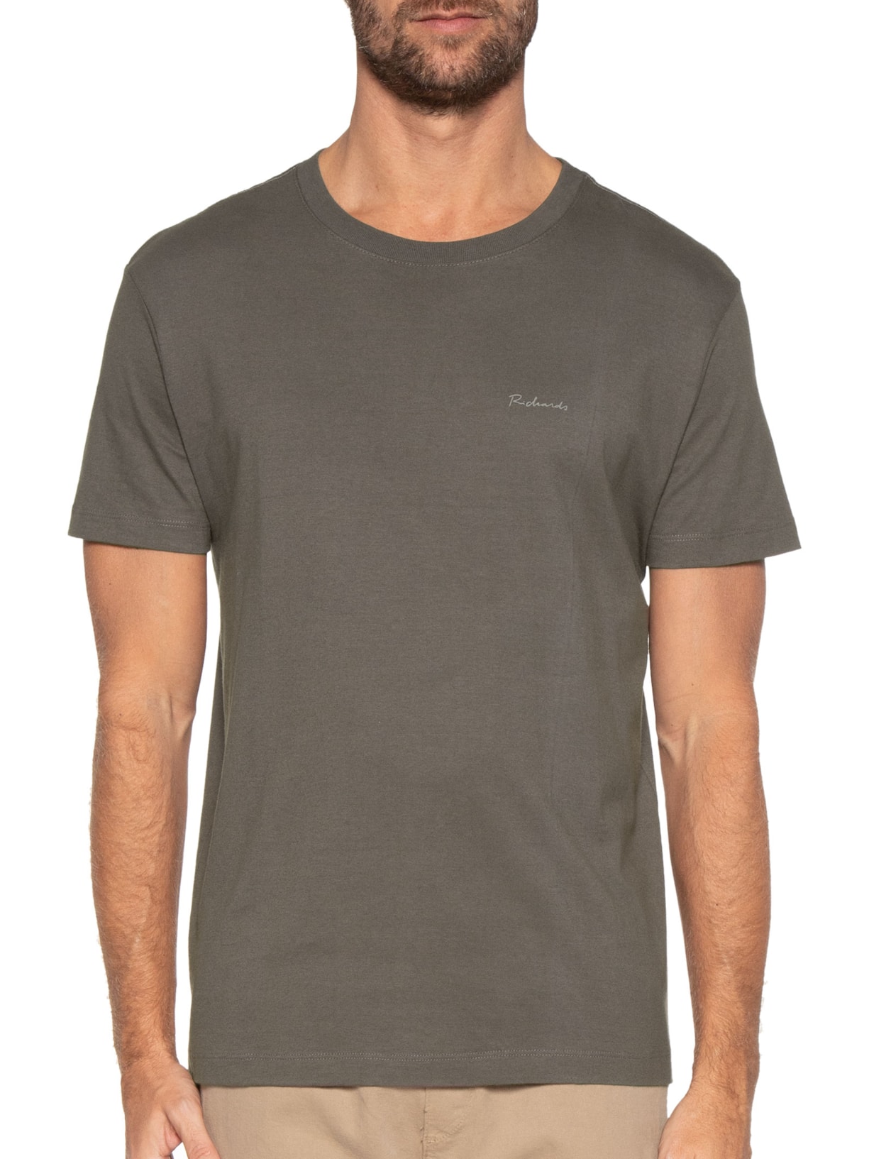 Camiseta Masculina Basic Fabric Dye Marrom Richards