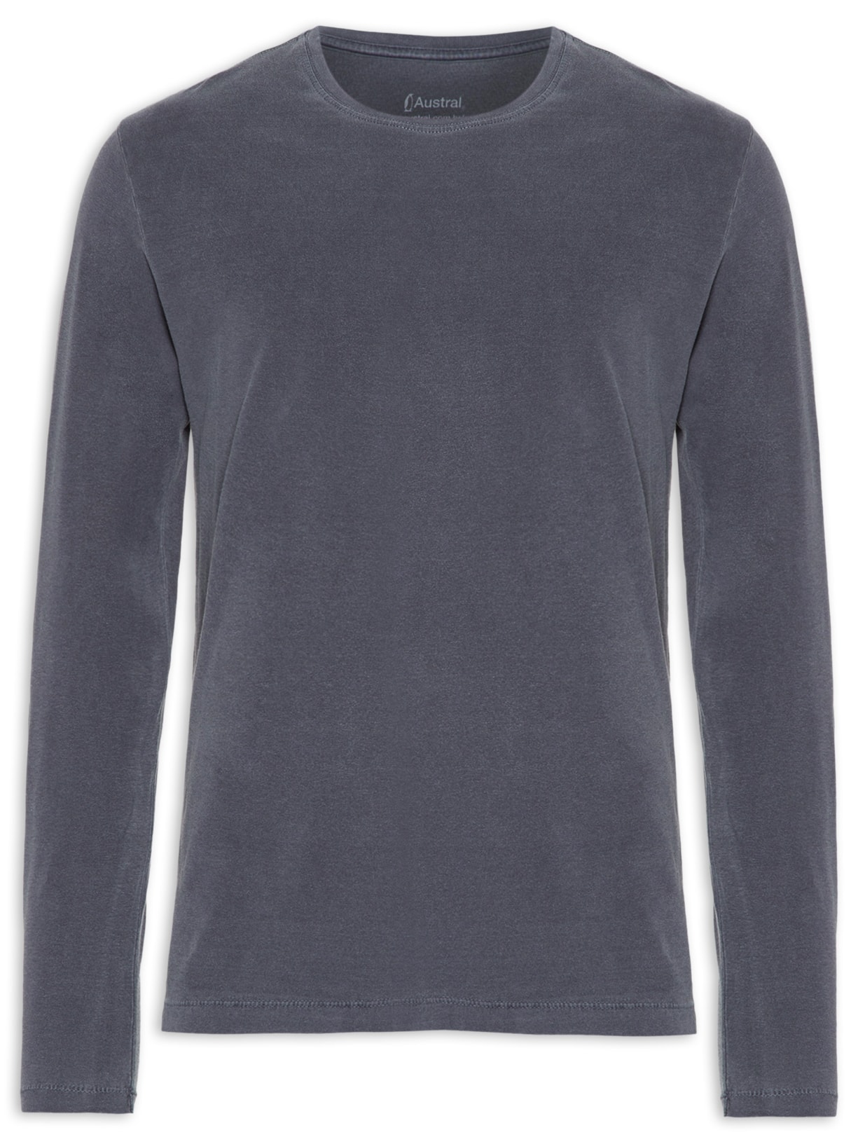 Camiseta Masculina Basic Stone Manga Longa - Azul