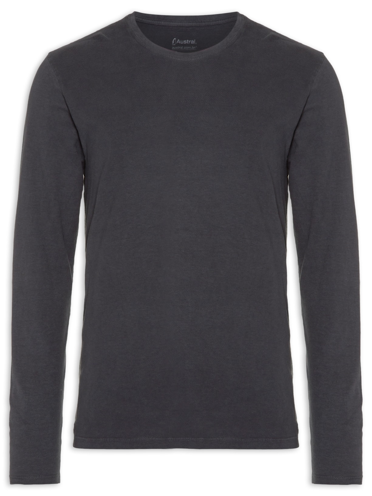 Camiseta Masculina Basic Stone Manga Longa - Preto