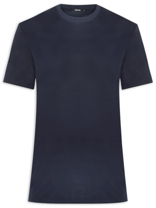 Camiseta Masculina Básica Algodão Premium - Azul