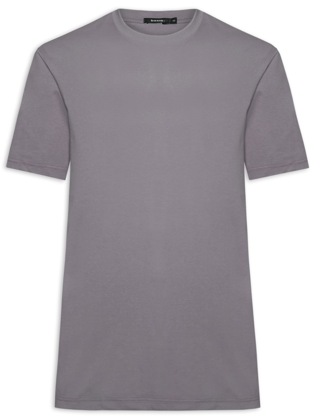 Camiseta Masculina Básica Algodão Premium Cinza Basiq Men