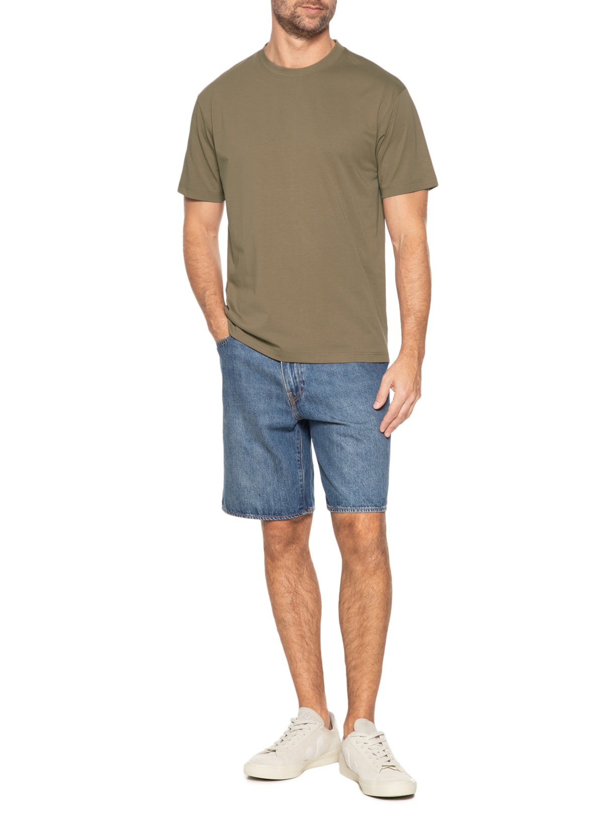 Camiseta Masculina Básica Algodão Premium Marrom Basiq Men