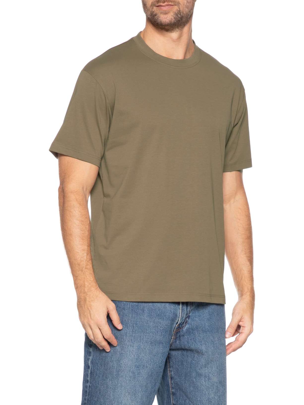 Camiseta Masculina Básica Algodão Premium Marrom Basiq Men