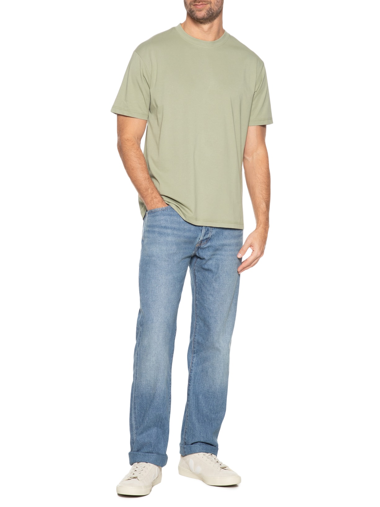 Camiseta Masculina Básica Algodão Premium Verde Basiq Men