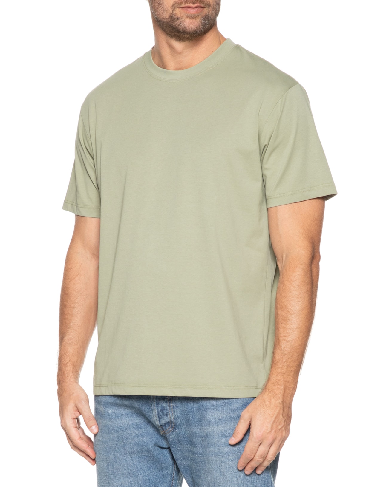Camiseta Masculina Básica Algodão Premium Verde Basiq Men