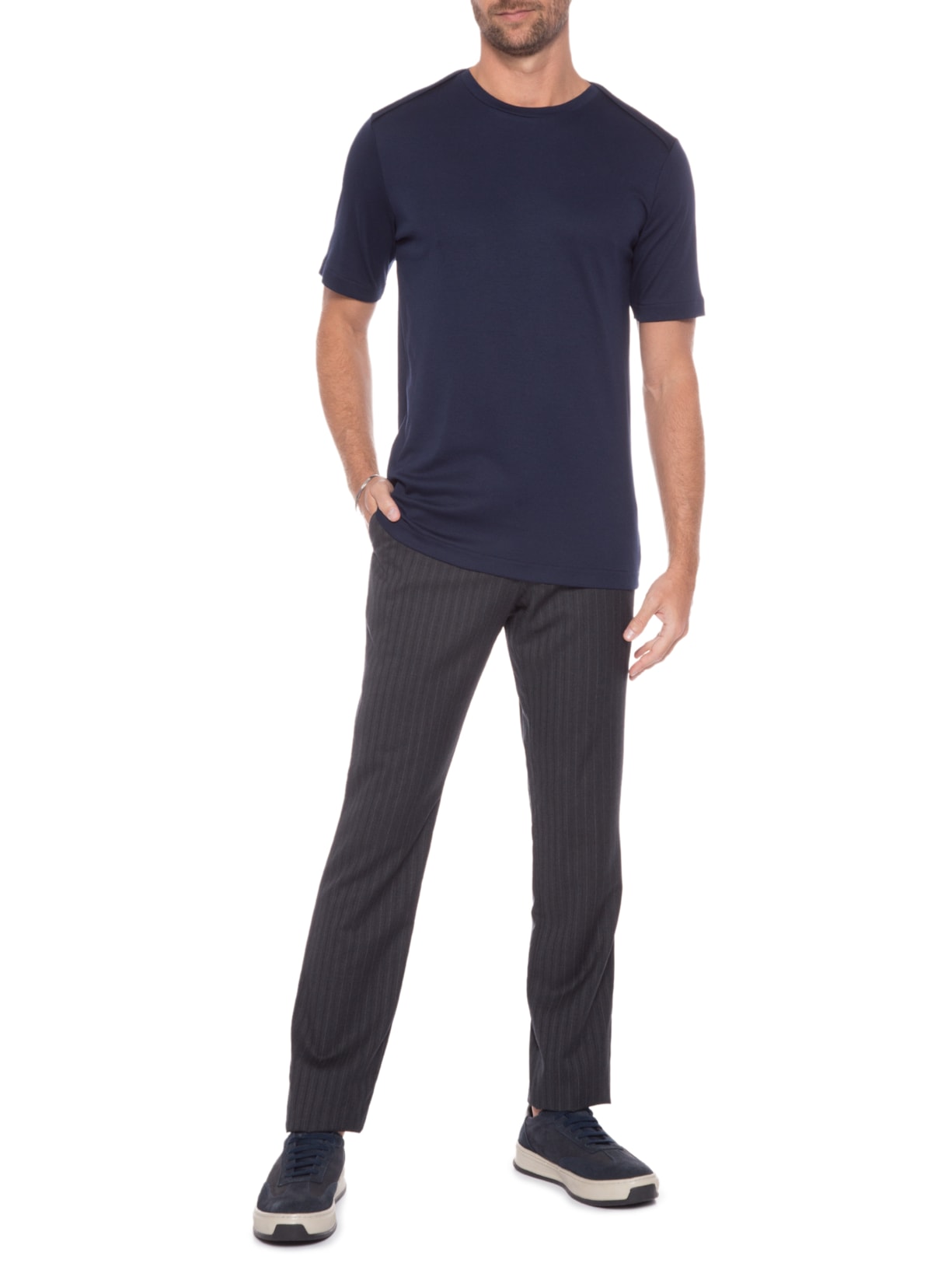 Camiseta Masculina Básica Azul Ricardo Almeida