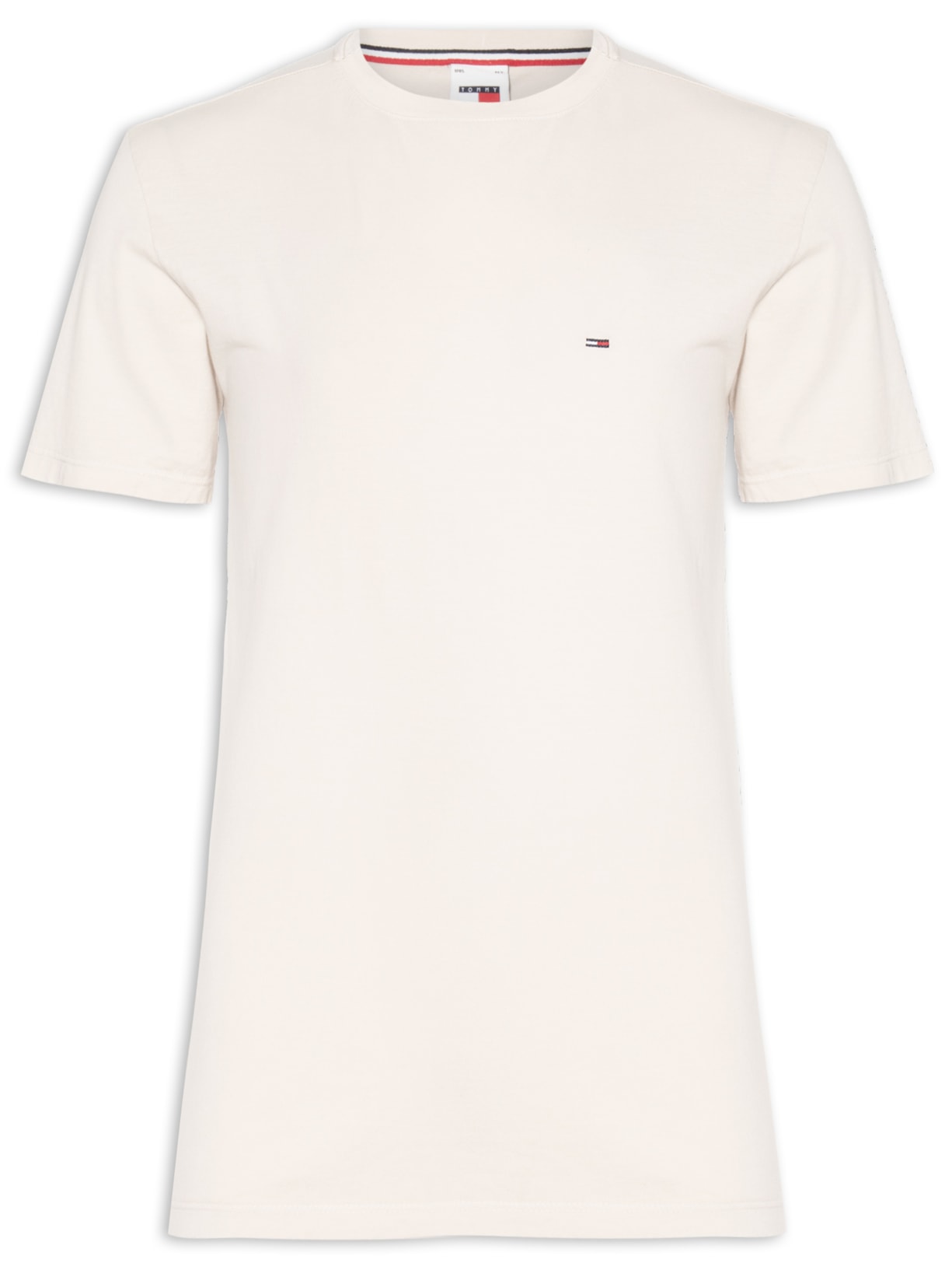 Camiseta Masculina Básica Bandeira Alongada Regular Fit Em Algodão - Bege