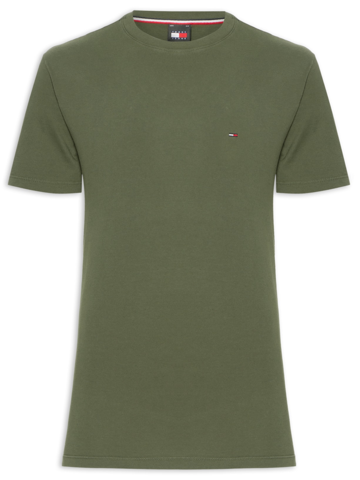 Camiseta Masculina Básica Bandeira Alongada Regular Fit Em Algodão - Verde