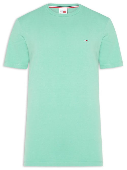 Camiseta Masculina Básica Bandeira Alongada Regular Fit Em Algodão - Verde