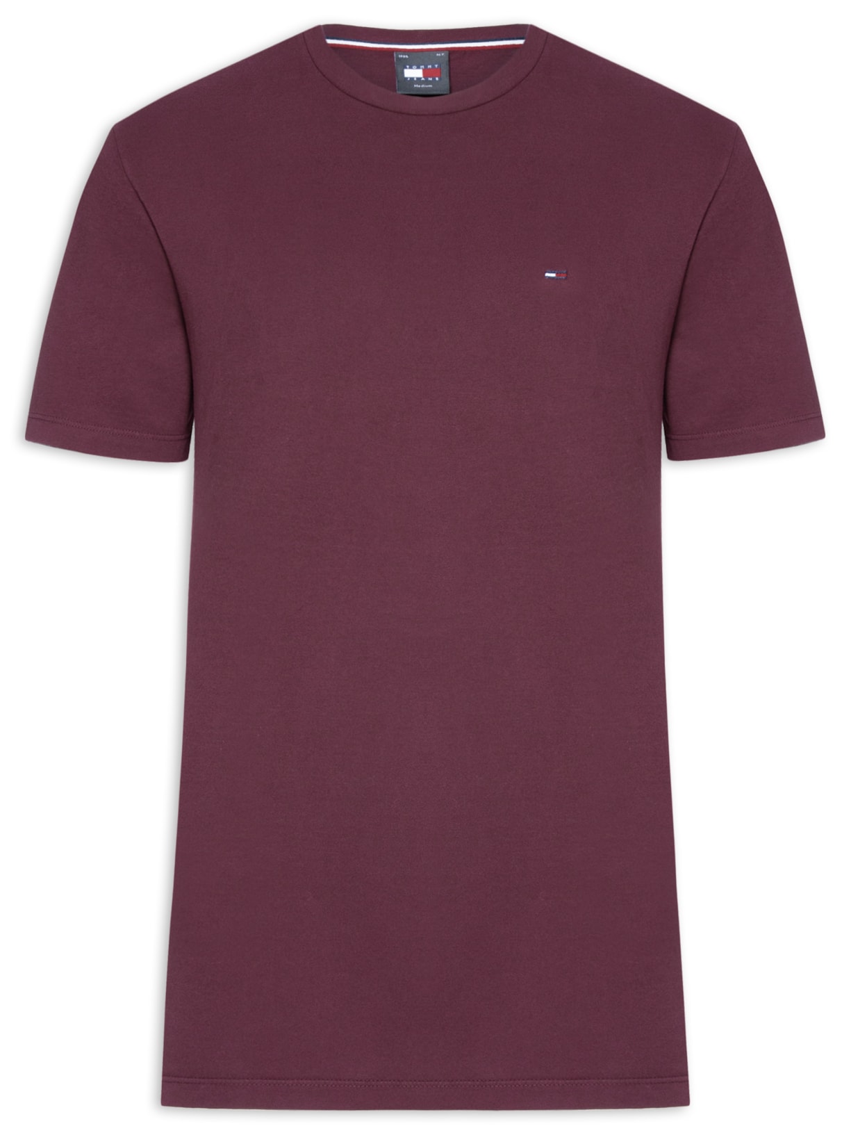 Camiseta Masculina Básica Bandeira Alongada Regular Fit Em Algodão - Vermelho
