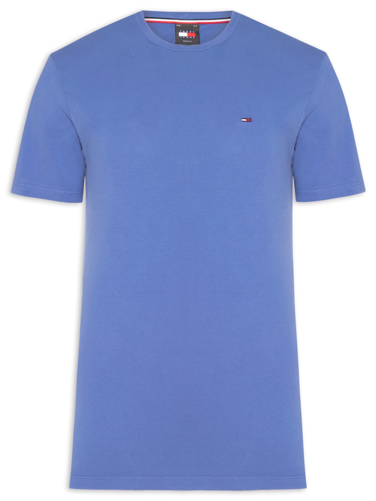 Camiseta Masculina Básica Bandeira Alongada Regular Fit Em Algodão – Azul