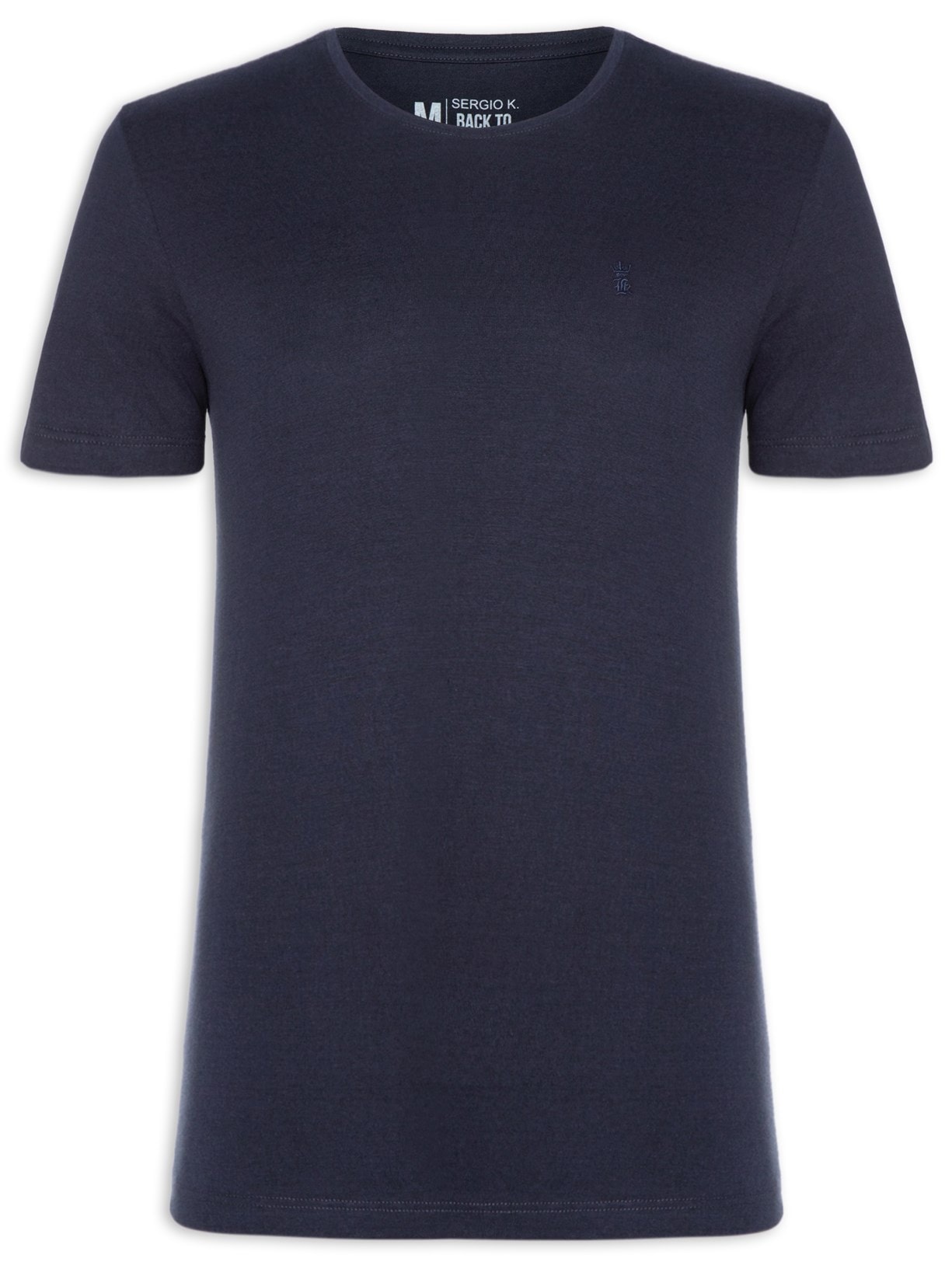 Camiseta Masculina Básica De Algodão Gola Careca - Azul