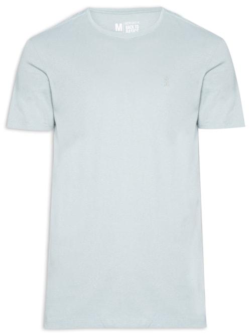 Camiseta Masculina Básica De Algodão Gola Careca - Azul