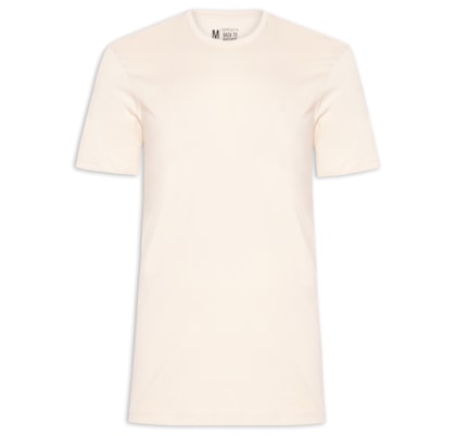 Camiseta Masculina Básica De Algodão Gola Careca - Bege