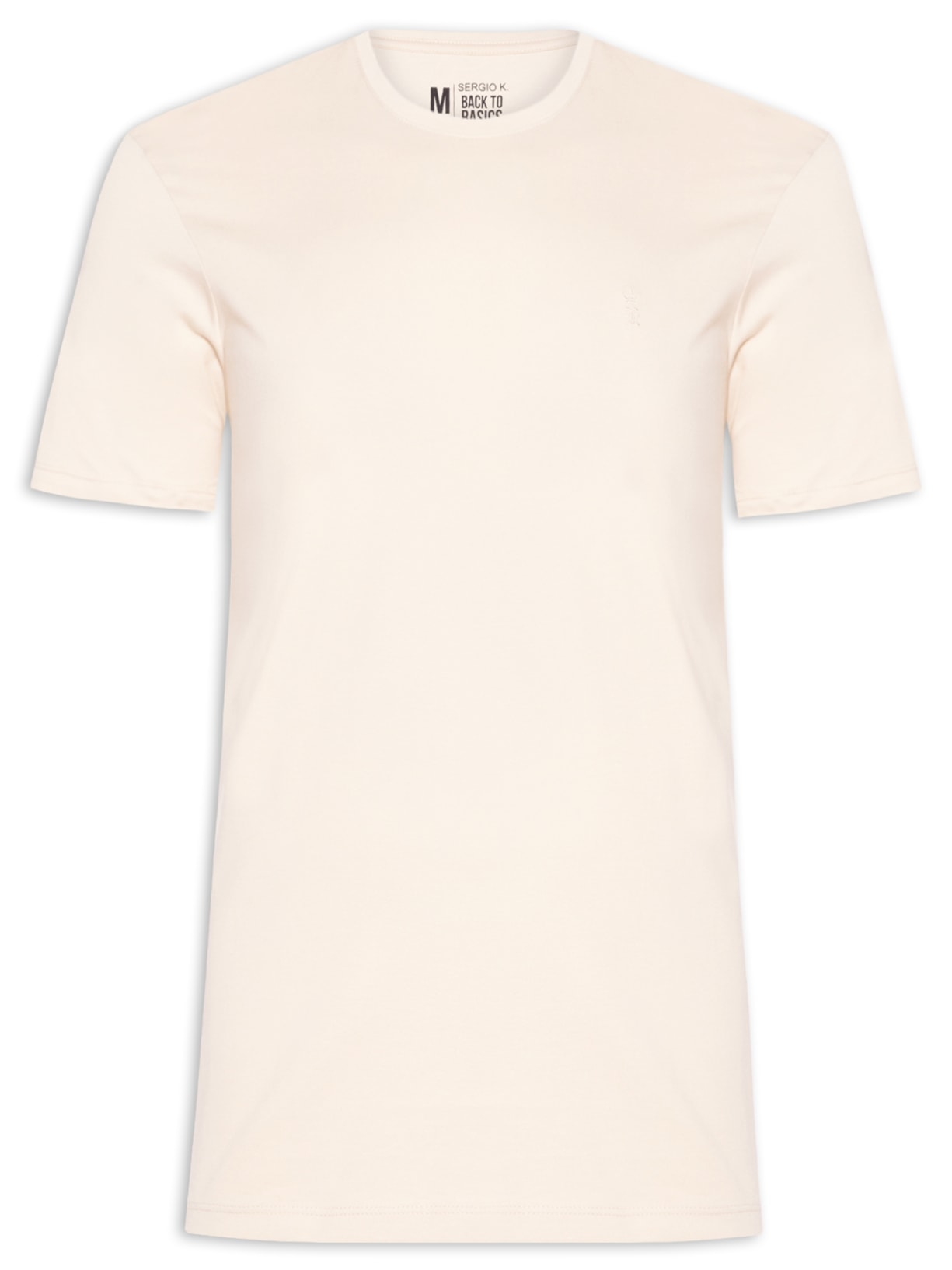Camiseta Masculina Básica De Algodão Gola Careca - Bege