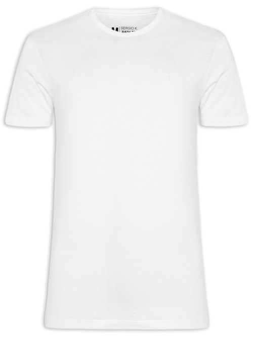 Camiseta Masculina Básica De Algodão Gola Careca - Branco