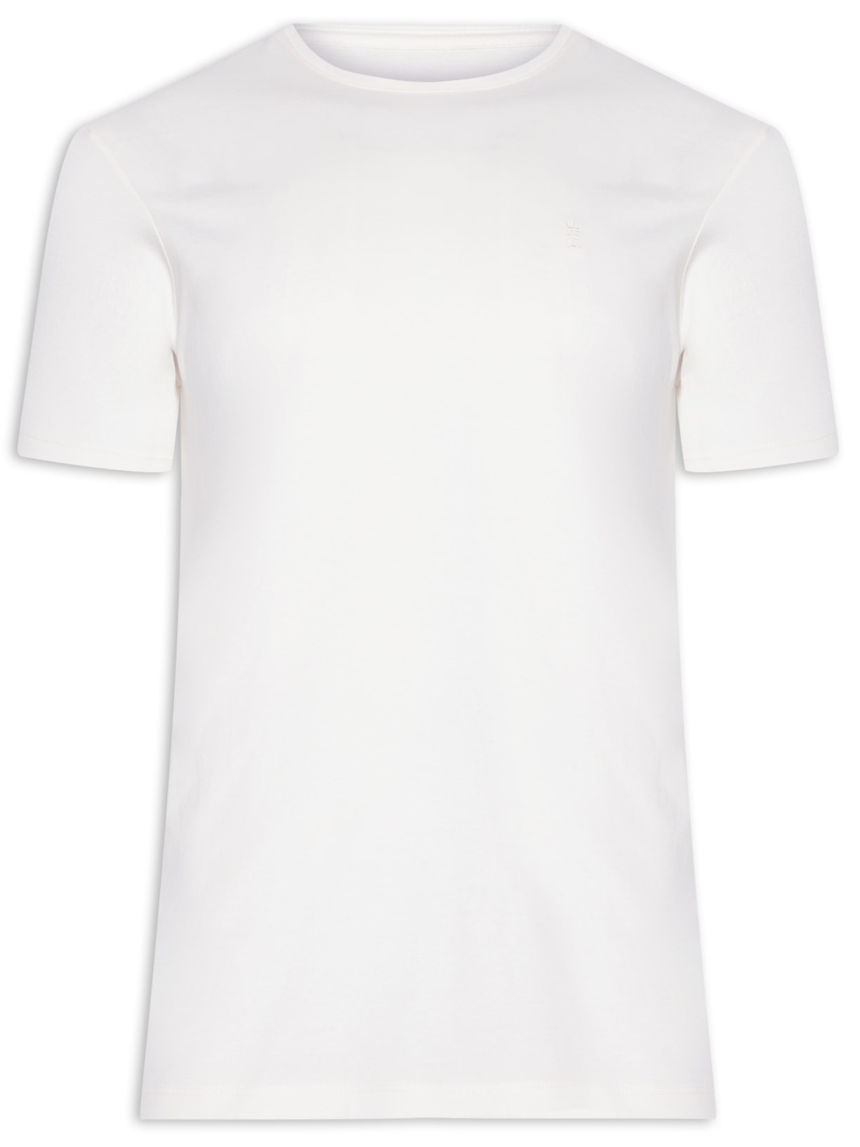 Camiseta Masculina Básica De Algodão Gola Careca - Branco