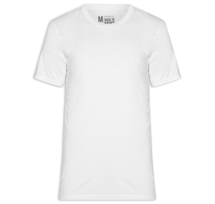 Camiseta Masculina Básica De Algodão Gola Careca - Branco