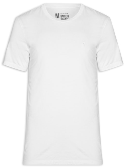 Camiseta Masculina Básica De Algodão Gola Careca - Branco
